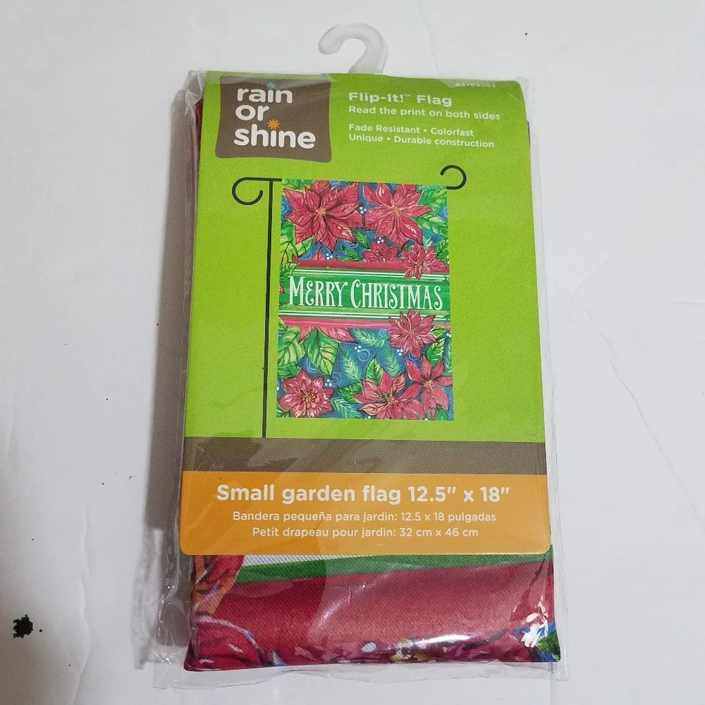 Rain or Shine Merry Christmas Small Garden Flag 12.5 x 18 New